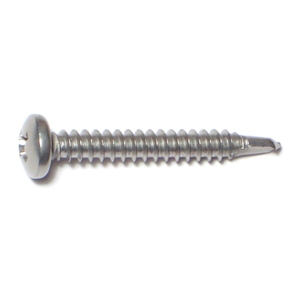 Midwest Fastener Self-Drilling Screw, #8 x 1-1/4 in, Zinc Plated Stainless Steel Pan Head Phillips Drive, 100 PK 09835 - main